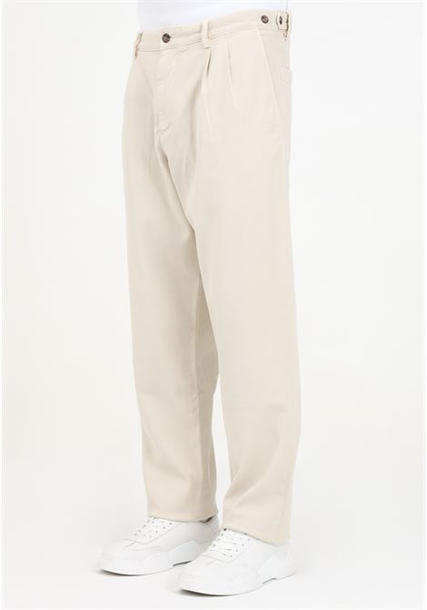 Pantalone chino affusolati beige da uomo in twill con pinces TOMMY HILFIGER | MW0MW35639ACIACI